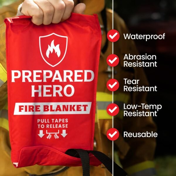 Prepared Hero Emergency Fire Blanket - 2 Pack - Fire Suppres... - Image 3