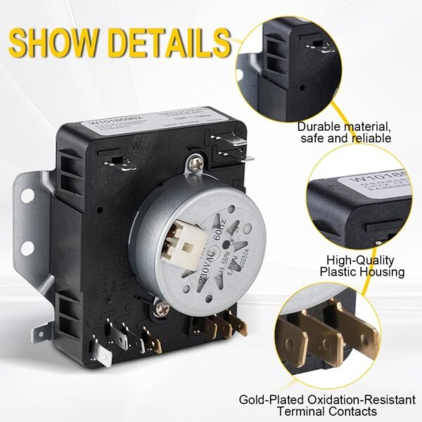 Dryer Timer for May-tag MEDC215EW1, Whirl-Pool WED4815EW1, W... - Image 3