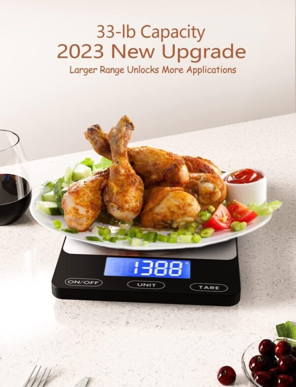 Food Scale -33lb Digital Kitchen Scale for Food Ounces Grams... - Image 5