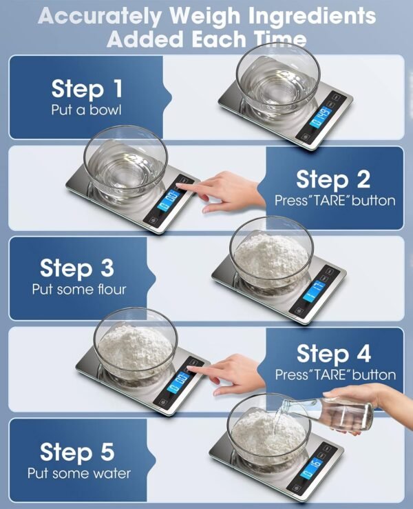 Nicewell Food Scale, 22lb Digital Kitchen Scale Weight Grams... - Image 4