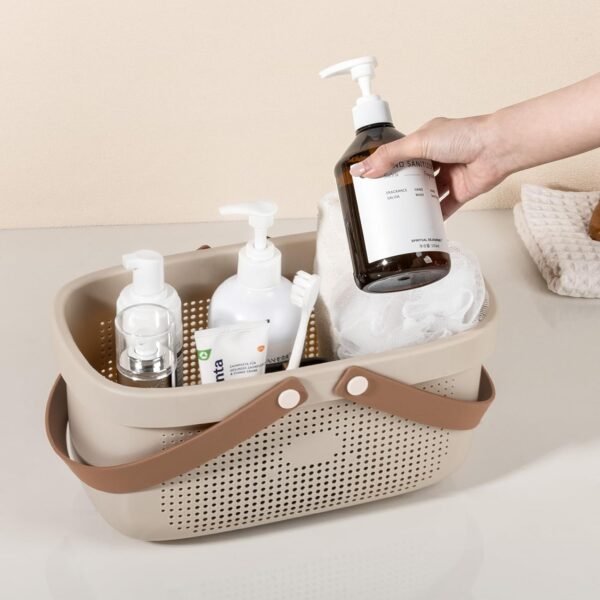 JiatuA Plastic Storage Basket with Handle Portable Shower Ca... - Image 7
