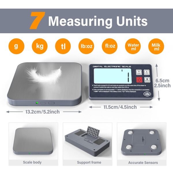 AWLKIM® Digital Kitchen Food Scale -Detachable Display Elect... - Image 4