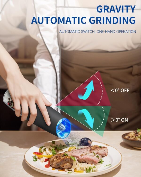 CIRCLE JOY Gravity Electric Salt and Pepper Grinder Set Auto... - Image 2