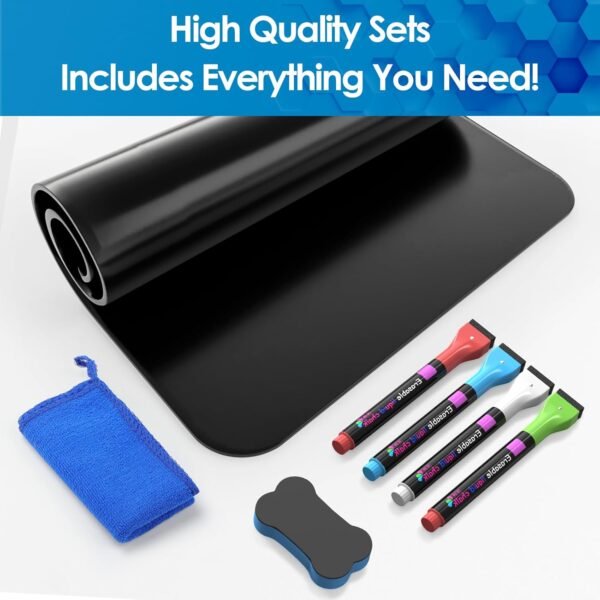 MaxGear Magnetic Black Dry Erase Board Sheet for Refrigerato... - Image 5