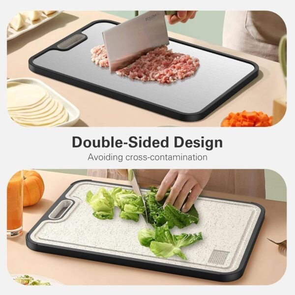 Titanium Cutting Board, Double-Sided Titanium & Straw Plasti... - Image 2