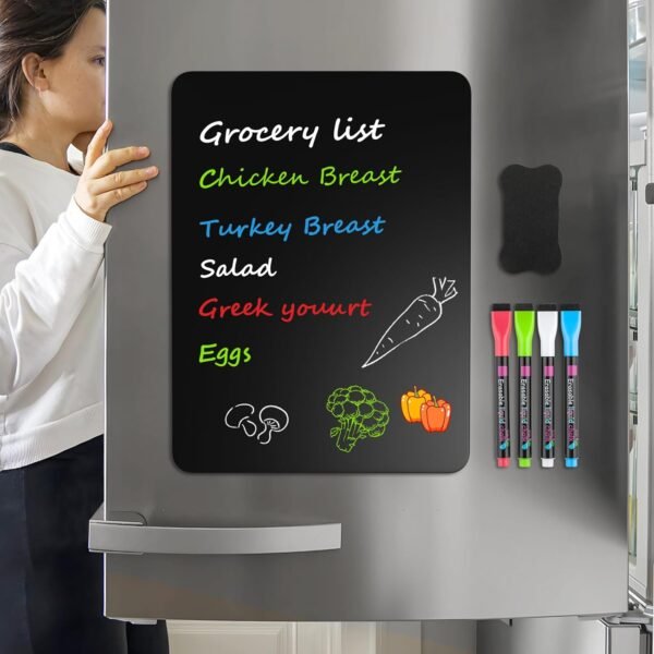 MaxGear Magnetic Black Dry Erase Board Sheet for Refrigerato... - Image 6