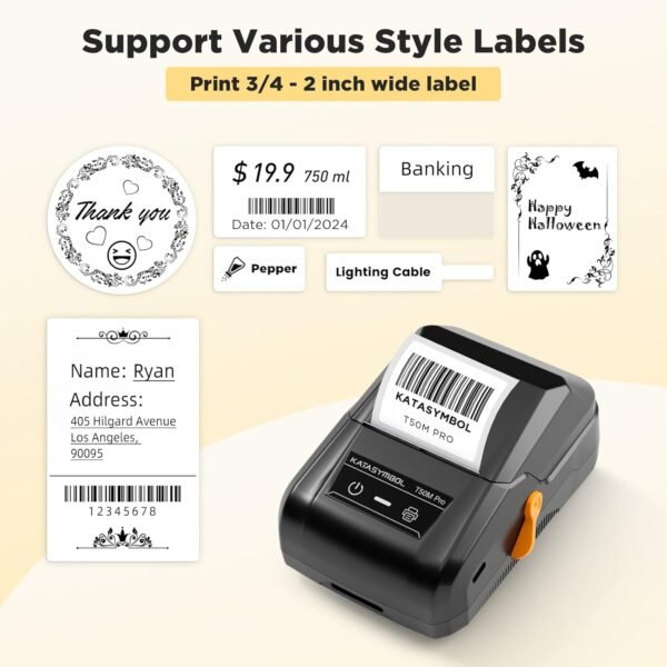 SUPVAN T50M Pro Bluetooth Label Maker Machine with 4 Tapes, ... - Image 2