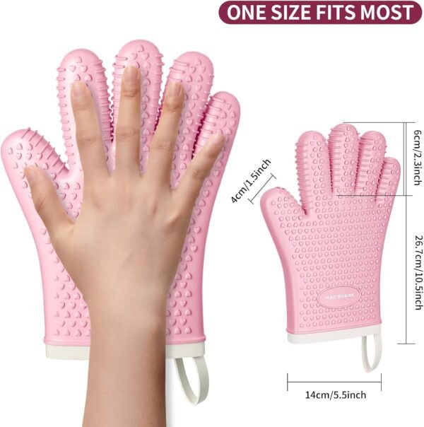 MAD SHARK Silicone Oven Mitts Heat Resistant 450 Degrees,Wat... - Image 6
