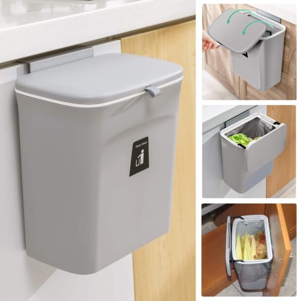 Tiyafuro 2.4 Gallon Kitchen Compost Bin for Counter Top or U...