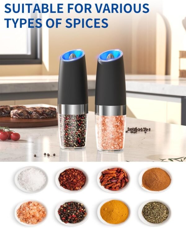 CIRCLE JOY Gravity Electric Salt and Pepper Grinder Set Auto... - Image 5
