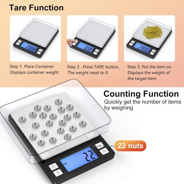 BOMATA 0.01g/1kg Upgraded Small Digital Scale, USB Rechargea... - Image 7