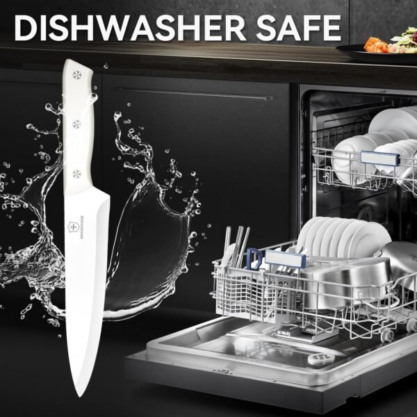 BRAVESTONE Knife Set, 15 Piece Kitchen Knife Set with Block ... - Image 6