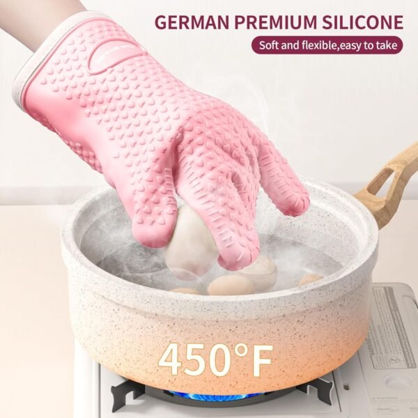 MAD SHARK Silicone Oven Mitts Heat Resistant 450 Degrees,Wat... - Image 3