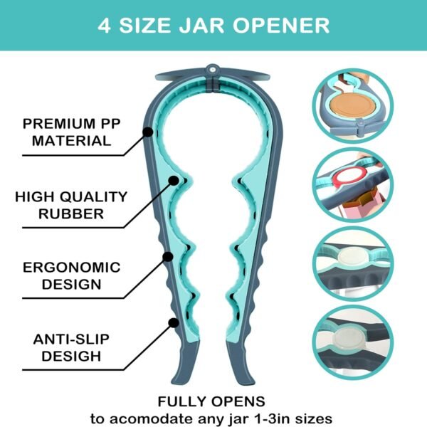 Jar Opener for Weak Hands, Seniors with Arthritis, 5 in 1 Mu... - Image 2