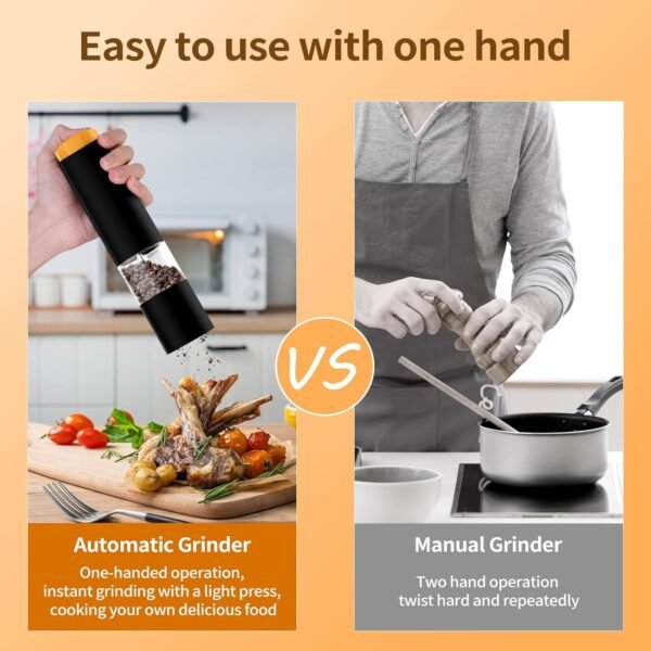 Electric Salt and Pepper Grinder Set - Adjustable Coarseness... - Image 7
