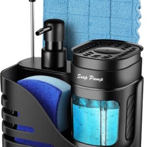 Kitchen Soap Dispenser Set, 4-in-1 Dual Hand and Dish Soap D...