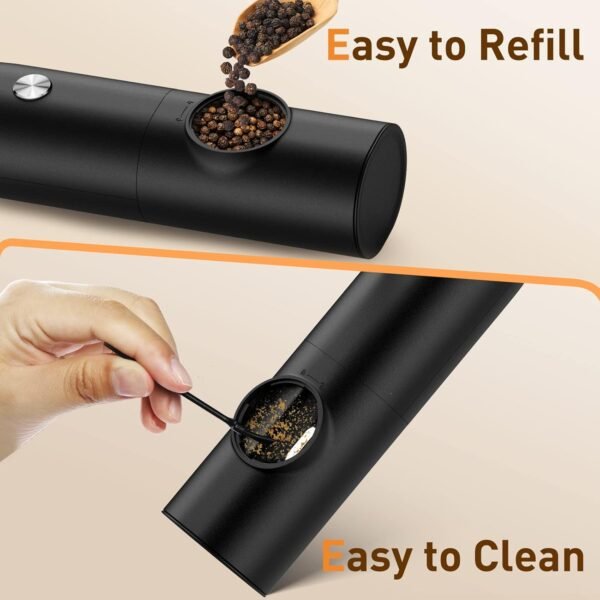 Electric Salt and Pepper Grinder Set, Rechargeable Automatic... - Image 6
