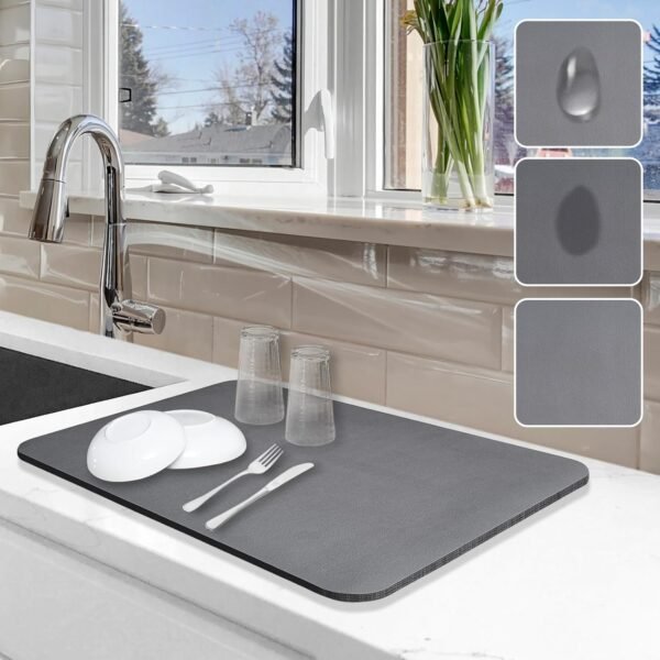 Dish Drying Mat for Kitchen Counter, 12"x19" Dish Drying Pad...