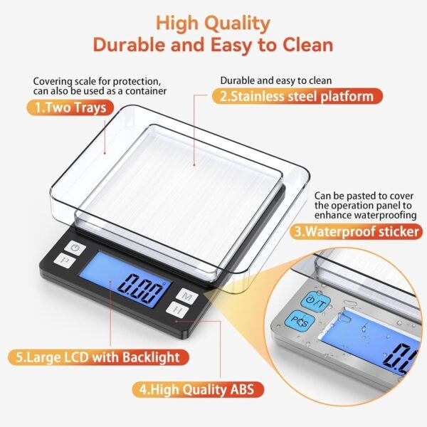 BOMATA 0.01g/1kg Upgraded Small Digital Scale, USB Rechargea... - Image 6