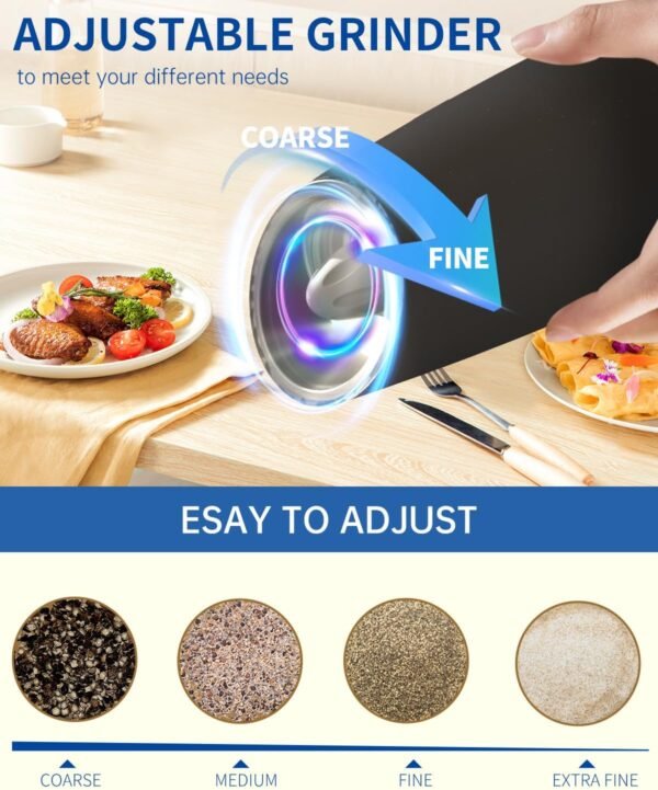 CIRCLE JOY Gravity Electric Salt and Pepper Grinder Set Auto... - Image 3