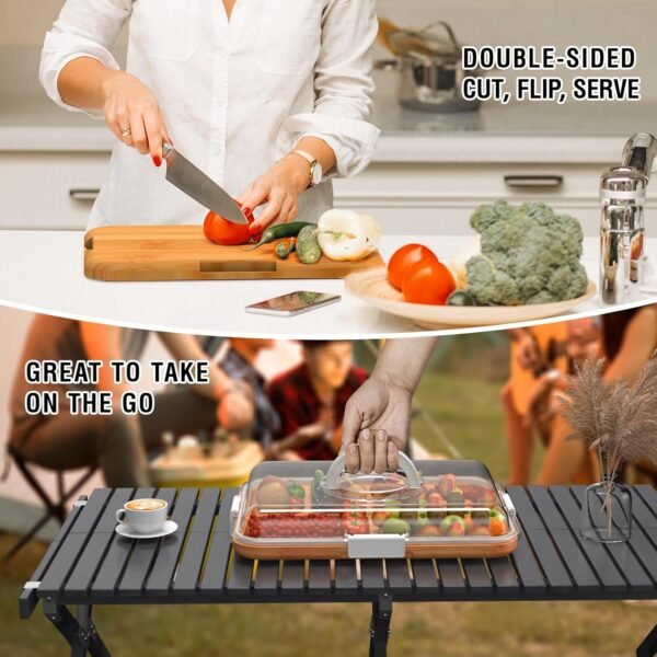 Charcuterie Board with Clear Lid, Travel Portable Cheese Boa... - Image 4