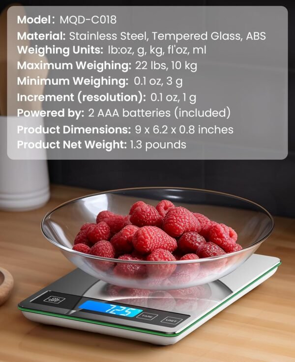 Nicewell Food Scale, 22lb Digital Kitchen Scale Weight Grams... - Image 7