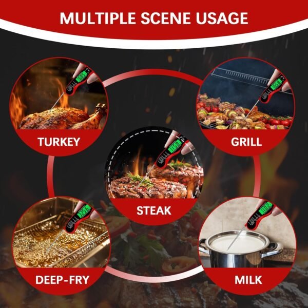 Cooking Thermometer,IP67 Waterproof Digital Meat Thermometer... - Image 4