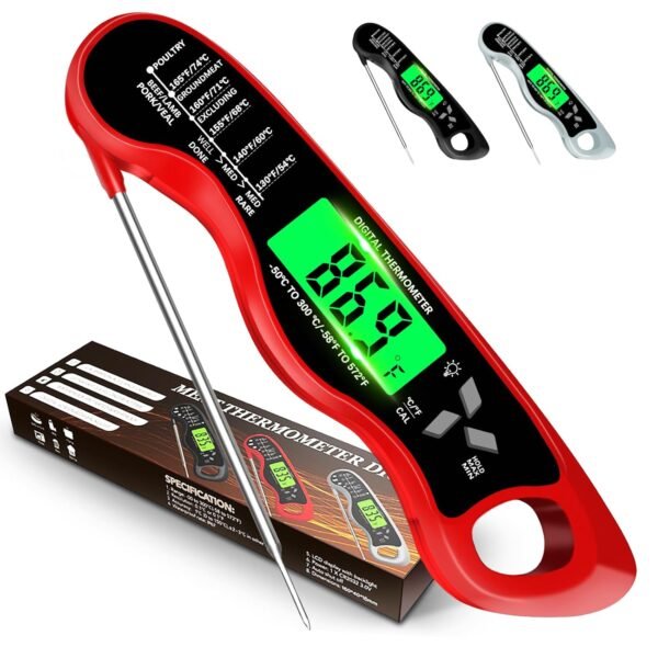 Cooking Thermometer,IP67 Waterproof Digital Meat Thermometer...