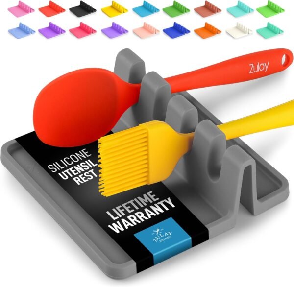 Silicone Utensil Rest with Drip Pad for Multiple Utensils, H...