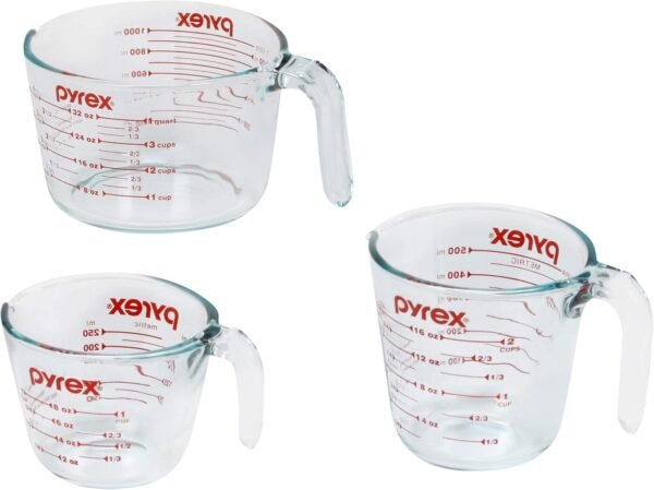 Pyrex Essentials (3-Pack) Glass Measuring Cups Set, (1, 2 & ...
