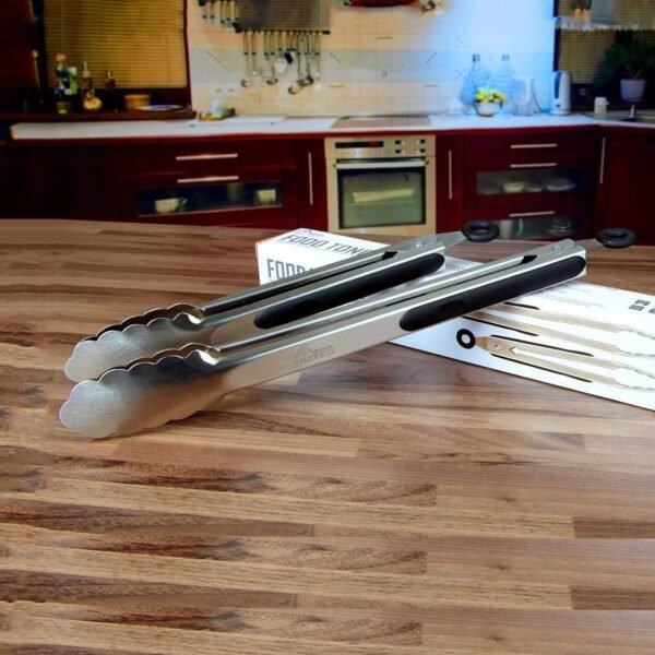 Hotec Stainless Steel Kitchen Tongs Set of 2 - 9" and 12", L... - Image 9