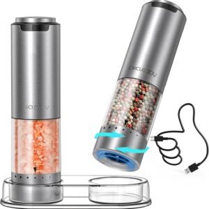 CIRCLE JOY Rechargeable Electric Salt and Pepper Grinder Set...
