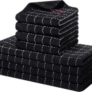 Homaxy Kitchen Towels and Dishcloths Set, 12 x 12 and 13 x 2...