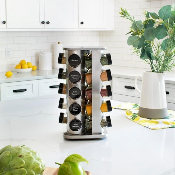 Orii 20 Jar Spice Rack with Spices Included - Revolving Towe... - Image 6
