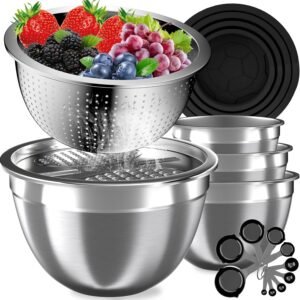 Mixing Bowls with Lids Set, 16PCS Stainless Steel Mixing Bow...