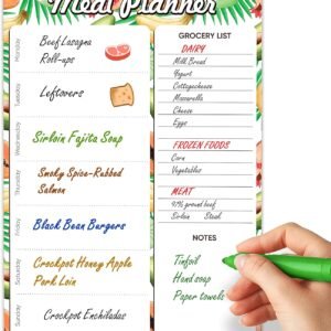 Magnetic Meal Planner for Refrigerator A4-8.5 x 12 Weekly Me...