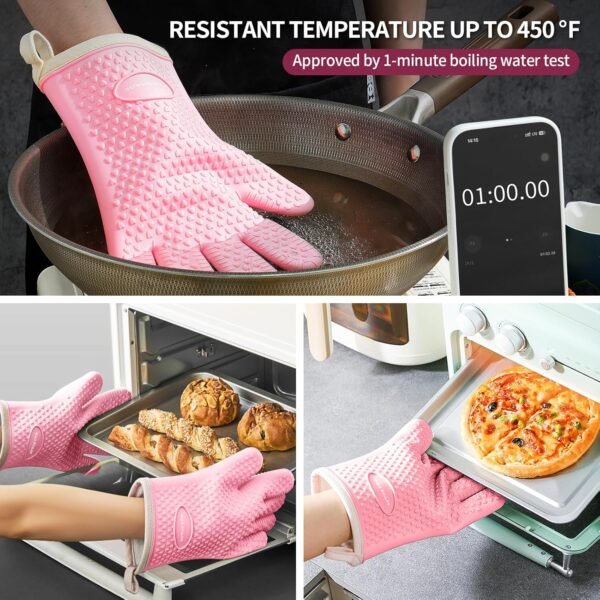 MAD SHARK Silicone Oven Mitts Heat Resistant 450 Degrees,Wat... - Image 2