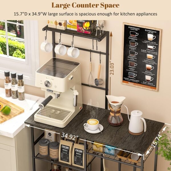 Baker's Rack for Kitchen with Storage, Microwave Stand with ... - Image 5