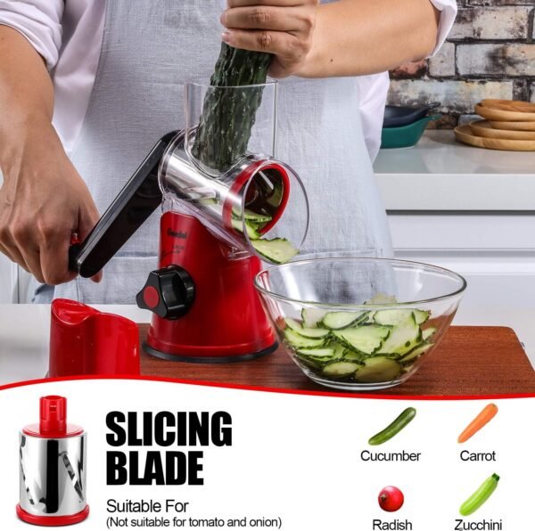 Geedel Rotary Cheese Grater, Kitchen Mandoline Vegetable Sli... - Image 3