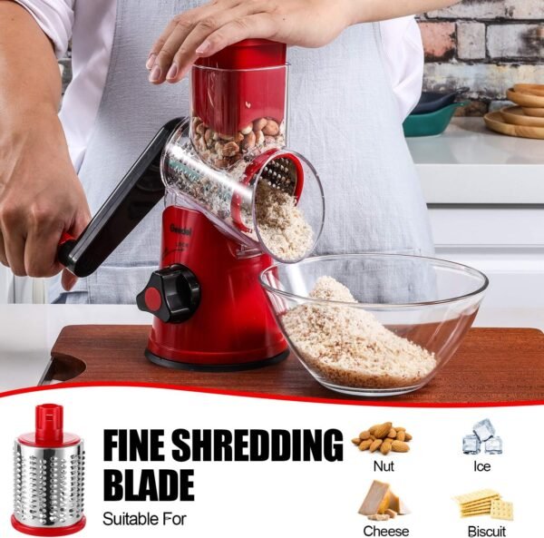 Geedel Rotary Cheese Grater, Kitchen Mandoline Vegetable Sli... - Image 5