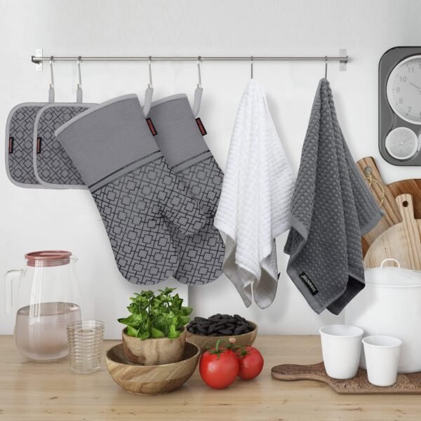 Oven Mitts and Pot Holders Sets 6pcs, Kitchen Oven Glove,Hig... - Image 7