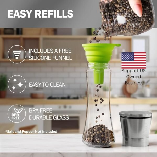 Home EC Premium Stainless Steel Sea Salt and Pepper Grinder ... - Image 4