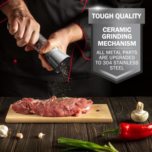 Home EC Premium Stainless Steel Sea Salt and Pepper Grinder ... - Image 7