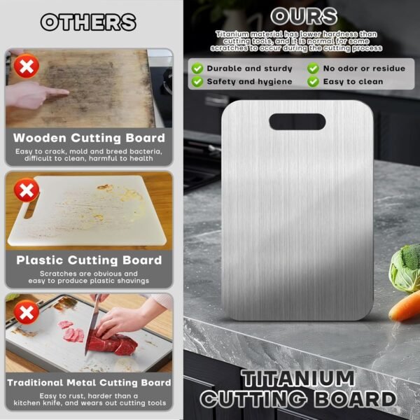 Titanium Cutting Boards for Kitchen-2025 New Upgrade 100% Pu... - Image 3