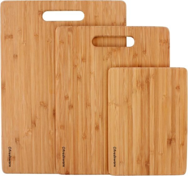 Bamboo Cutting Boards for Kitchen [Set of 3] Wood Cutting Bo... - Image 2