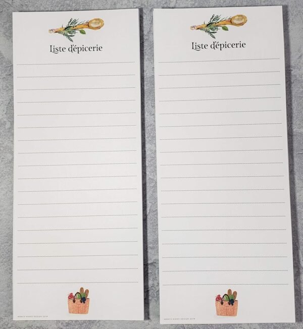 FRENCH Themed Grocery List Refrigerator Notepads Liste d'epi...