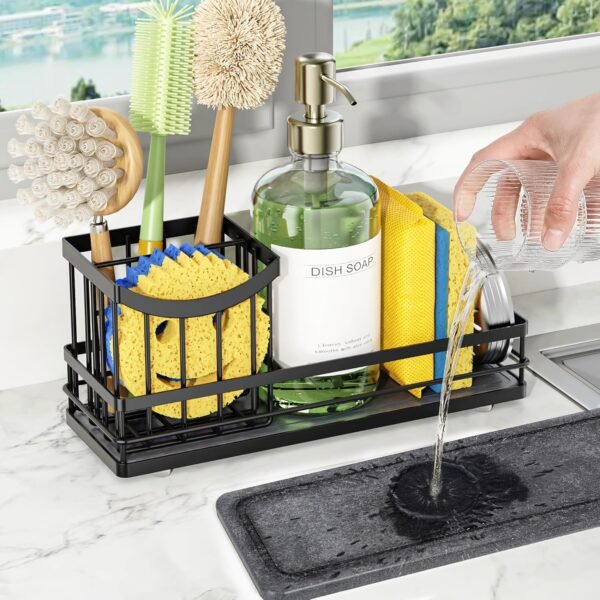 Cisily Sink Caddy Organizer with Drying Stone, Instant Dry S...