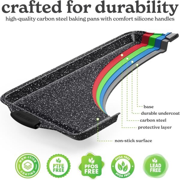 Country Kitchen Nonstick Stackable Bakeware Set - Durable, E... - Image 5