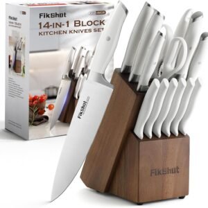 Knives Set for Kitchen, FIKSHOT 14PCS Kitchen Knife Set with...