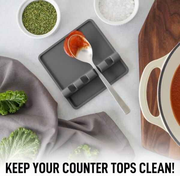 Silicone Utensil Rest with Drip Pad for Multiple Utensils, H... - Image 2